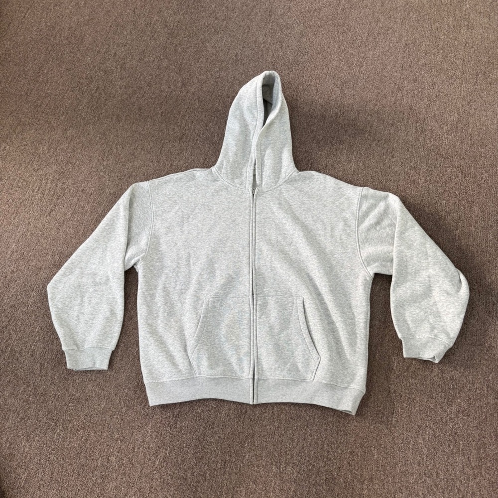 SKIMS Mens Fleece Zip Up Hoodie Light Grey Heather XL PL-ZUP-9013M - Picture 1 of 4